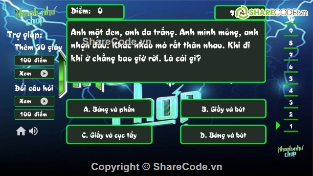 trò chơi nhanh như chớp,game android,Code game nhanh như chớp,Trò chơi android