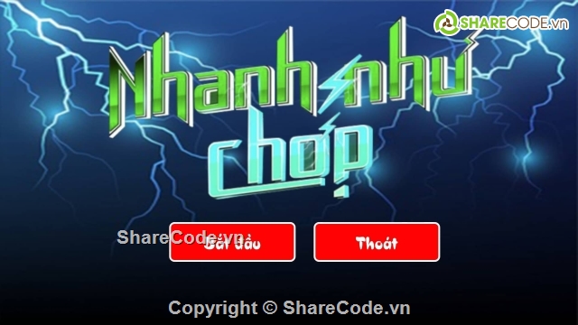 trò chơi nhanh như chớp,game android,Code game nhanh như chớp,Trò chơi android