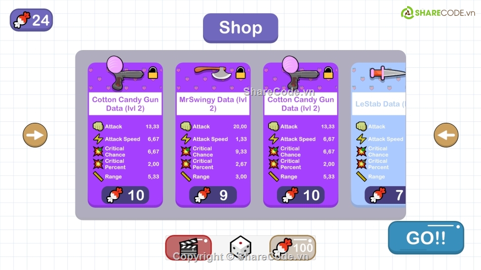 Source code game,C #,Unity,Unity C#,Brotato,Game