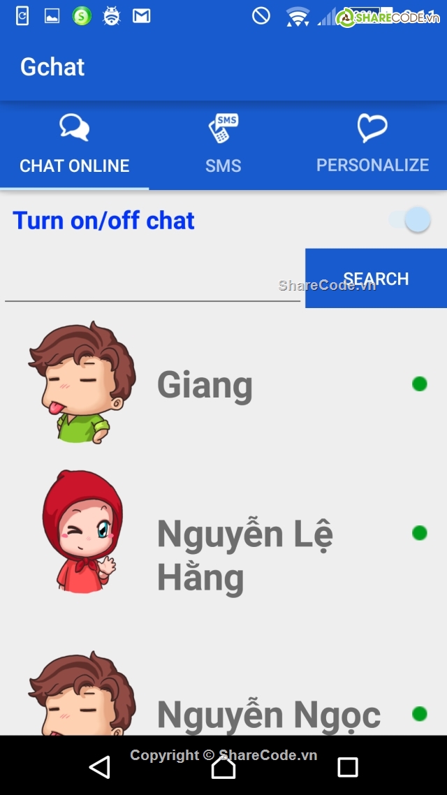 chat yêu thương,client - server,Over-the-top,Gchat nhắn yêu thương