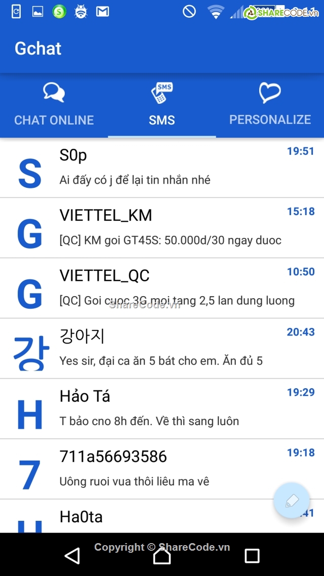 chat yêu thương,client - server,Over-the-top,Gchat nhắn yêu thương