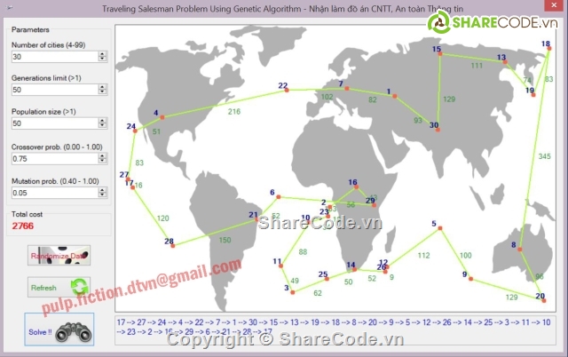 Giải thuật gen,bài toán người đưa thư,c# đồ thị,đồ án trí tuệ nhân tạo