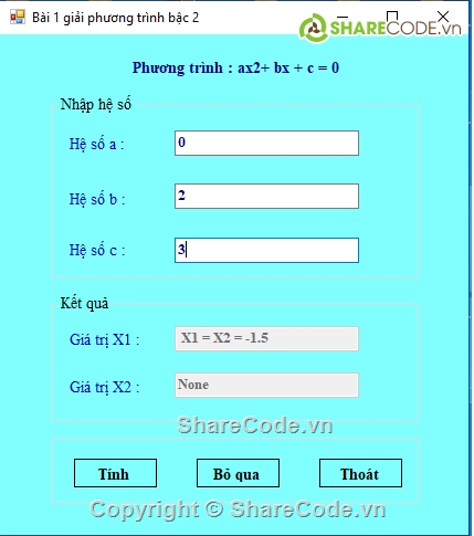 giải phương trình bậc 2,bậc 2,PT bậc 2,giải phương trình c#,hệ phương trình,phương trình bậc 2