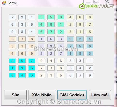 lập trình c#,game c#,giải thuật Sudoku,game số học sudoku c#,mã nguồn game sudoku,game tính toán sudoku