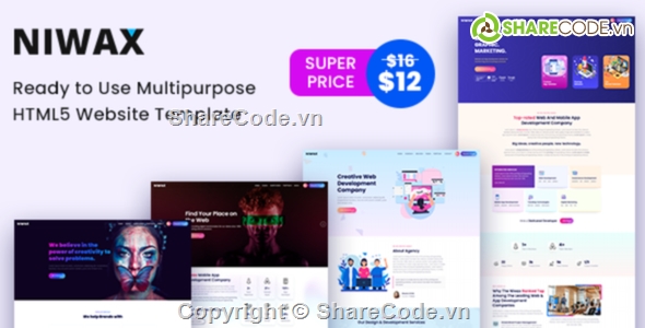 Template,Giao diện HTML,niwax,Portfolio,Agency,doanh nghiệp