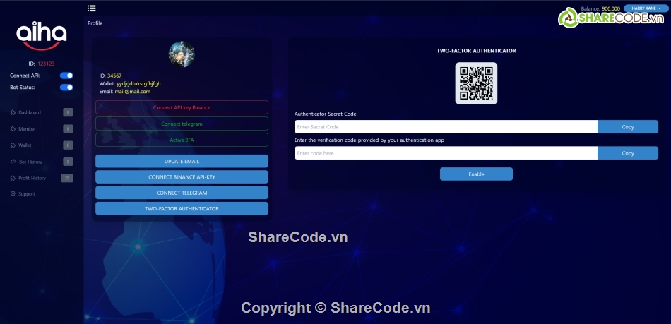 bot trade,quản lý bot trade tiền ảo,template dashboard quản lý bot trade,quản lý tiền ảo