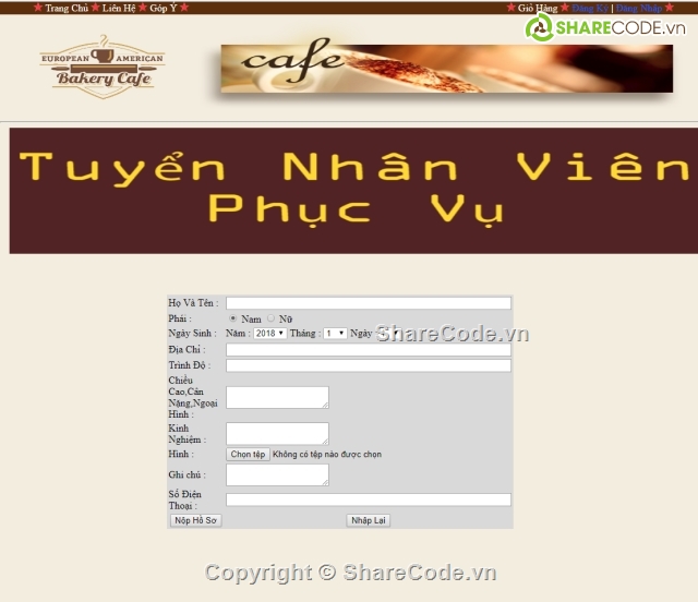 HTML quản lý quán cafe,quan ly quan cafe,đồ án cuối khóa HTML