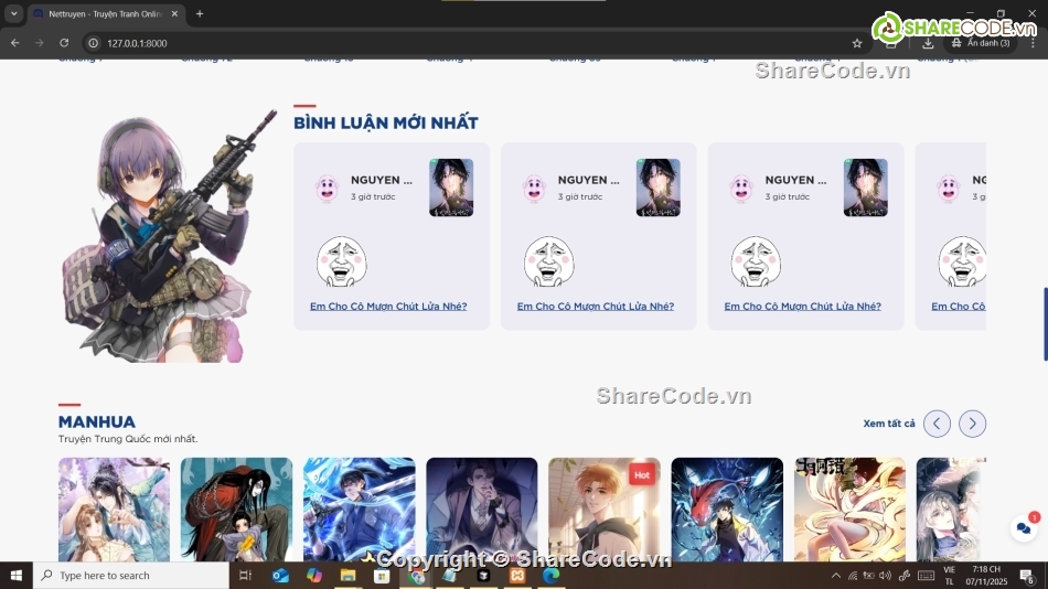 web truyện,web,Laravel,website,web đọc truyện