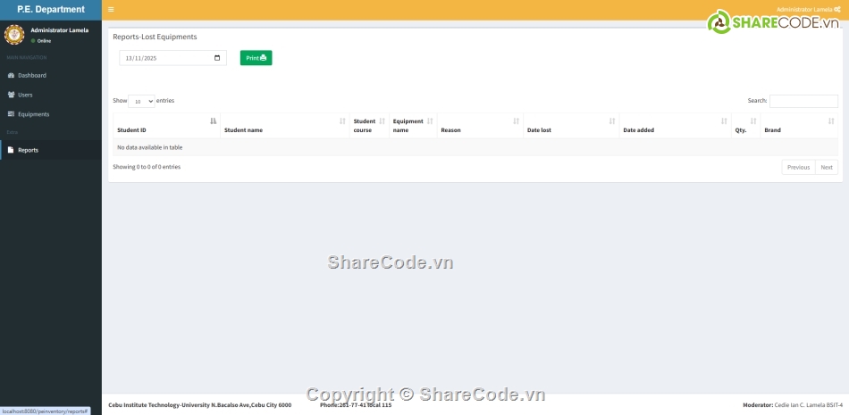 báo cáo,thiết bị,thống kê thiết bị