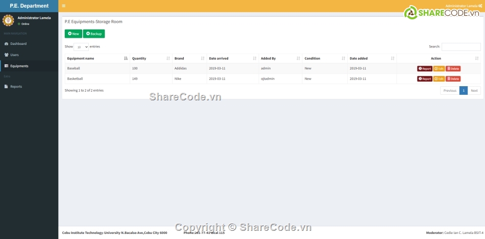 báo cáo,thiết bị,thống kê thiết bị