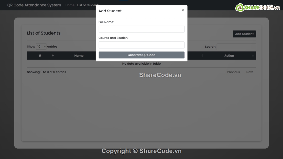 chấm công,PHP và MySQL,QR