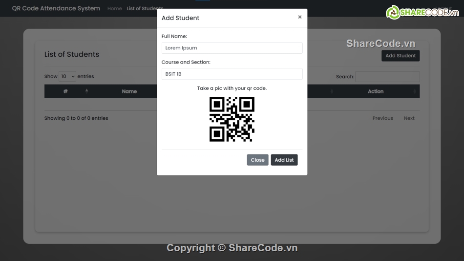 chấm công,PHP và MySQL,QR
