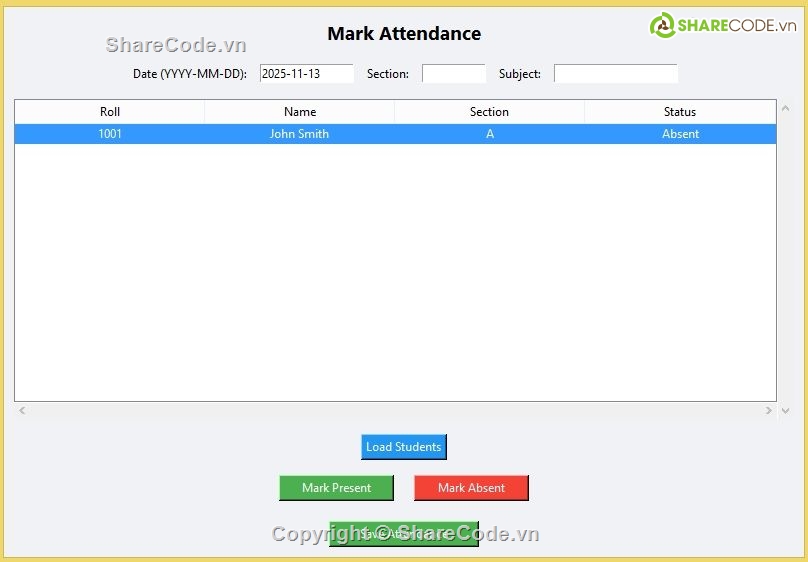 SQL,chấm công,sinh viên