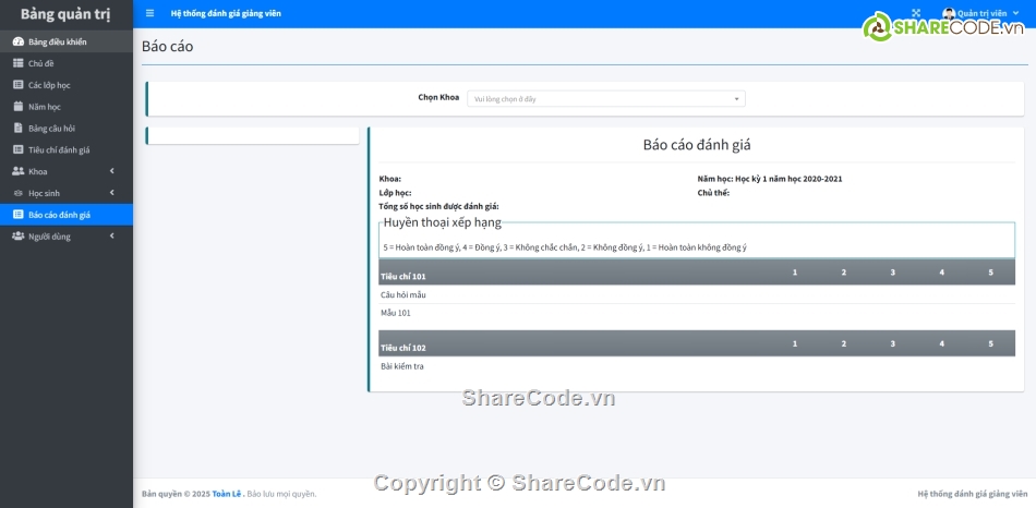 Hệ thống đánh giá giảng viên,đánh giá,quản lý giảng viên