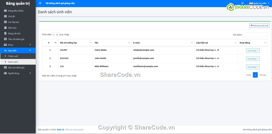Hệ thống đánh giá giảng viên,đánh giá,quản lý giảng viên