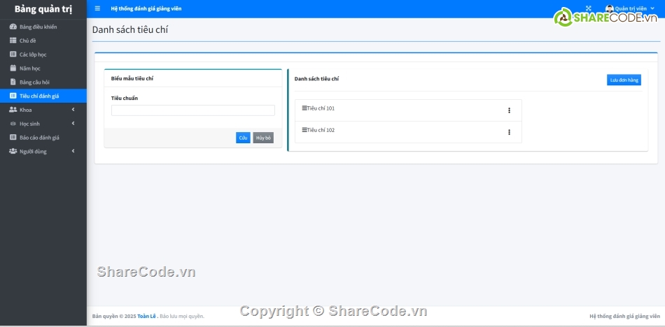 Hệ thống đánh giá giảng viên,đánh giá,quản lý giảng viên