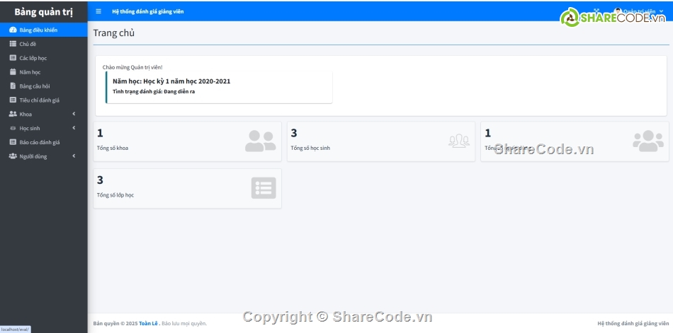 Hệ thống đánh giá giảng viên,đánh giá,quản lý giảng viên