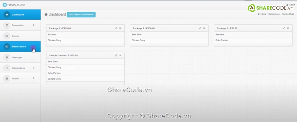 Hệ thống hố sơ,web ăn uống,đặt đồ ăn