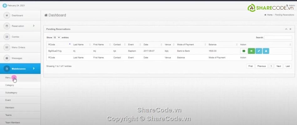 Hệ thống hố sơ,web ăn uống,đặt đồ ăn