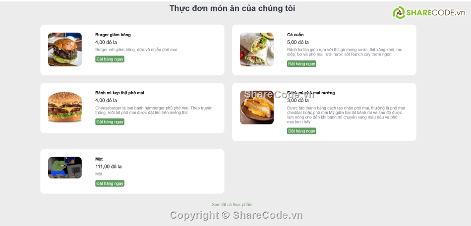 đẹp,giao diện,đặt đồ ăn