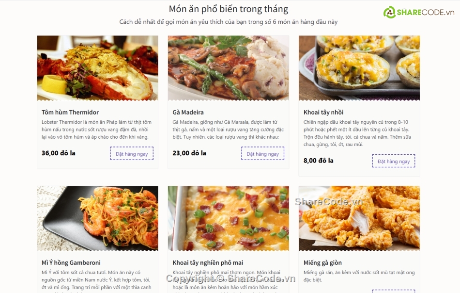 đặt đồ ăn,đặt đồ ăn online,sharecode đặt đồ ăn