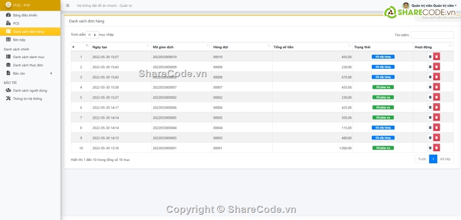 đặt hàng,đặt đồ ăn,OOP
