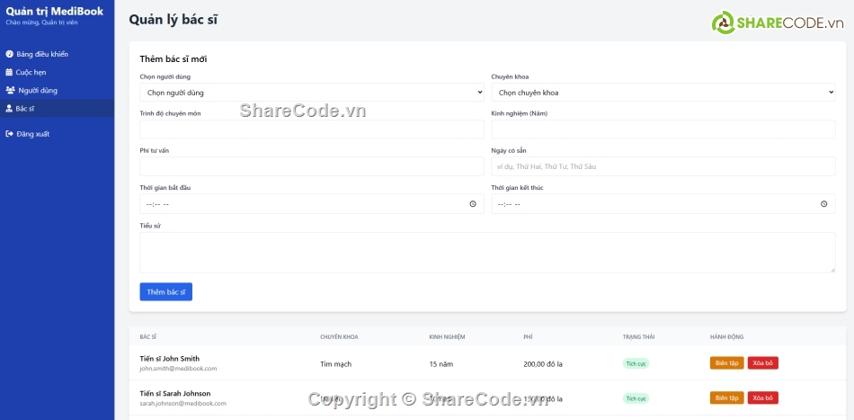 lịch hẹn,Đặt lịch,quản lý khám bệnh