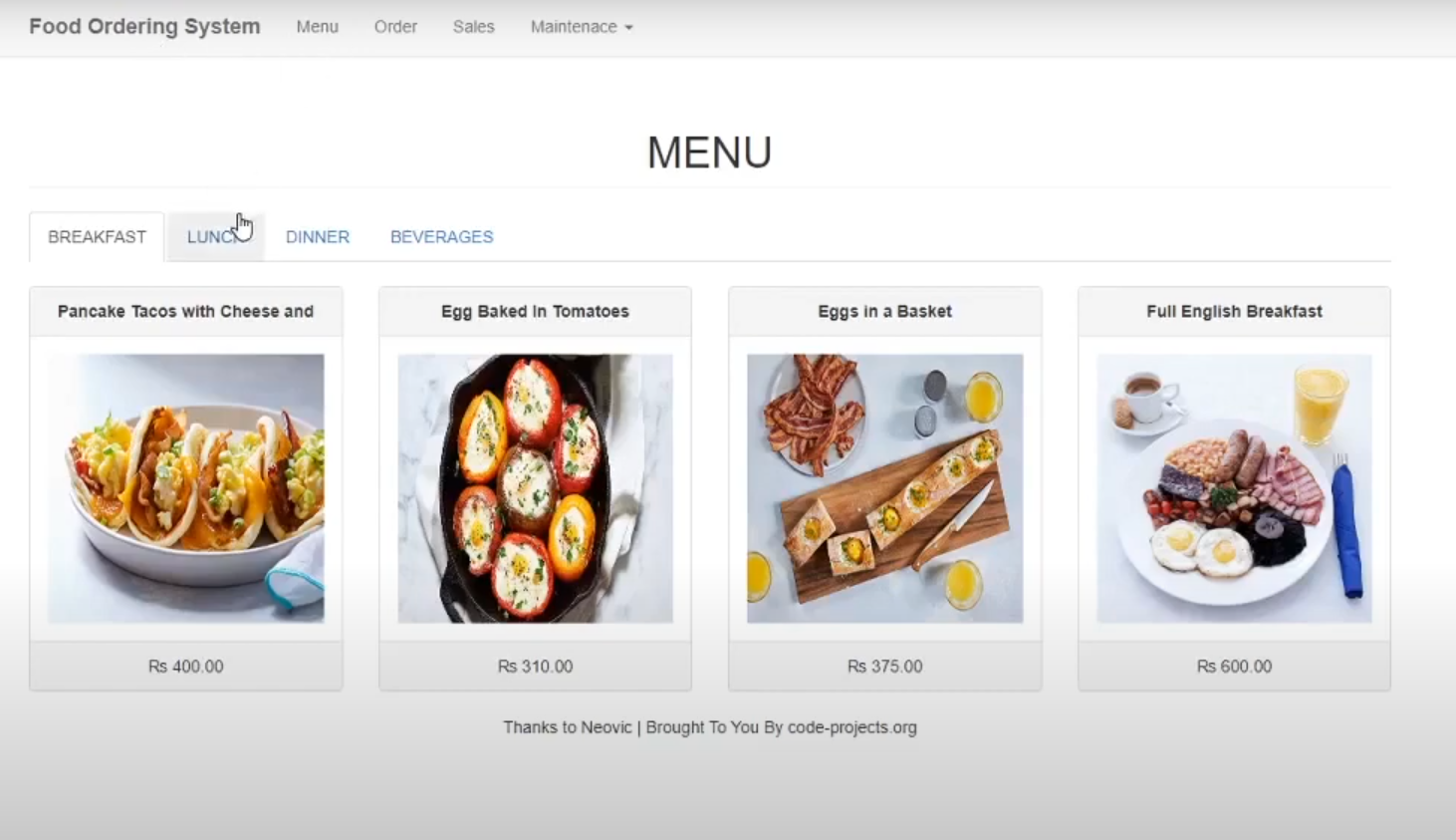 món ăn,đơn giản,Website đặt món ăn,Web đặt món ăn