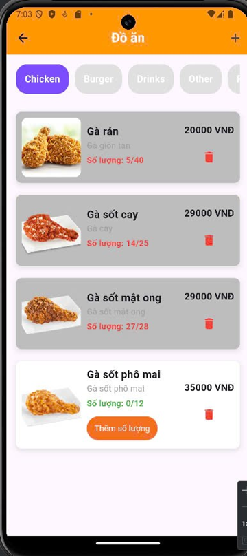 thức ăn,flutter,thức ăn nhanh dart