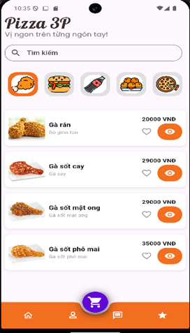 thức ăn,flutter,thức ăn nhanh dart