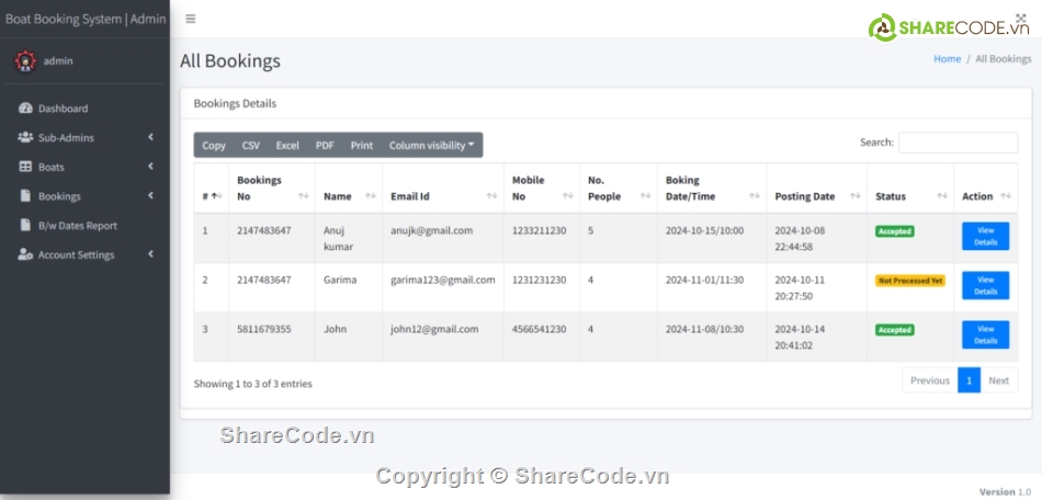 Hệ thống đặt thuyền,Hệ thống hố sơ,PHP vs MySQL