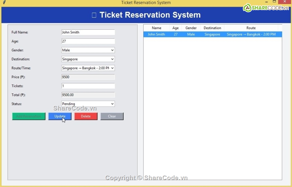 SQL,hệ thống đặt vé,đặt vé