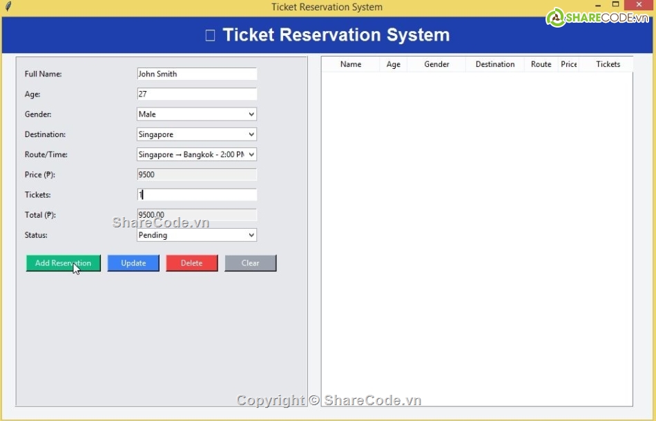 SQL,hệ thống đặt vé,đặt vé