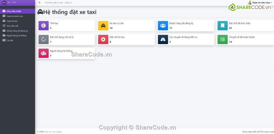 php thuần,đặt xe,taxi
