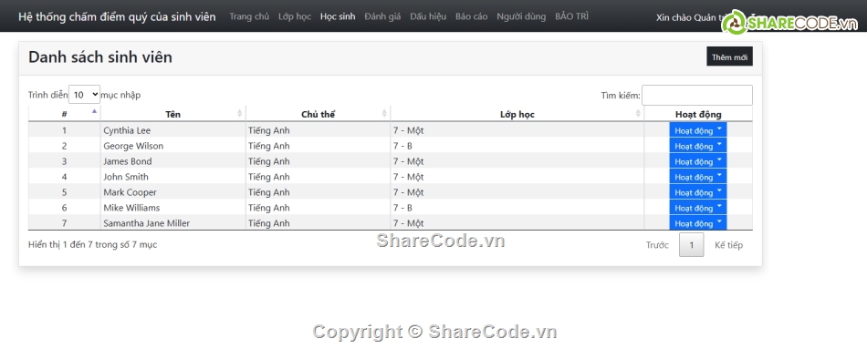 Học sinh,Hệ thống hố sơ,Hệ thống sms