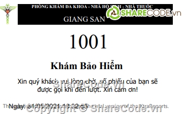 Code hệ thống phát số,Hệ thống phát số,Code phát số khám bệnh