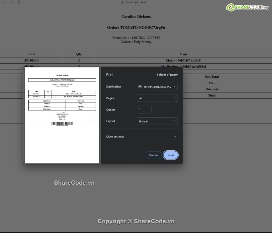 source code      database,hệ thống pos,php