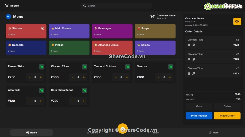nhà hàng,Hệ thống bán hàng,quản lý POS