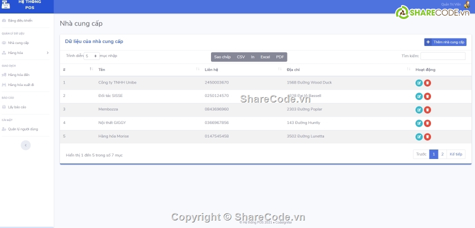 POS,codeigniter,quản lý kho hàng