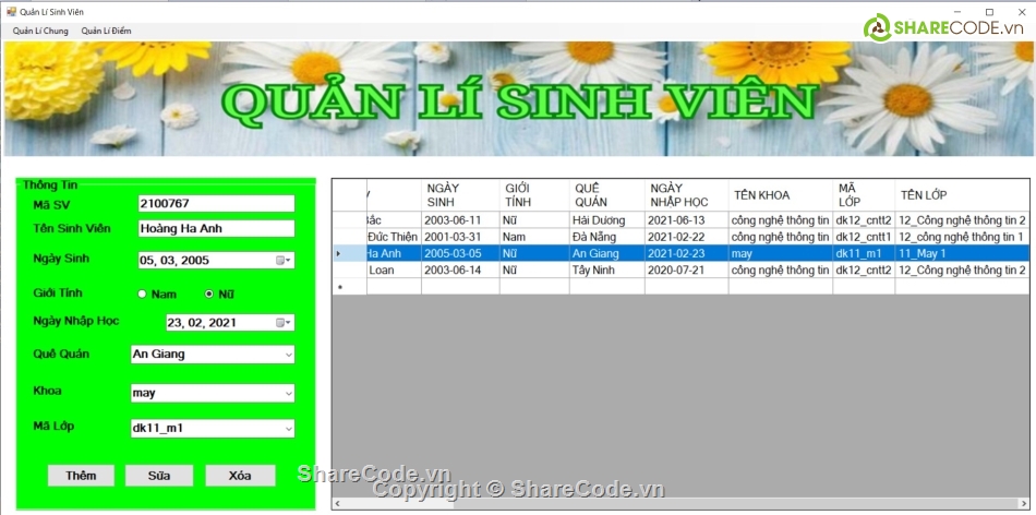 C#,hệ thống quản lí sinh viên,winform,winform c#,quản lí sinh viên c#,hệ thống