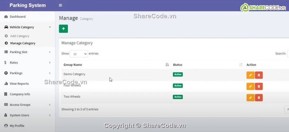 Code quản lý,Hệ thống quản lý,Code quản lý xe