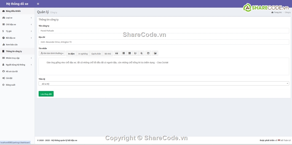 Code quản lý,Hệ thống quản lý,Code quản lý xe