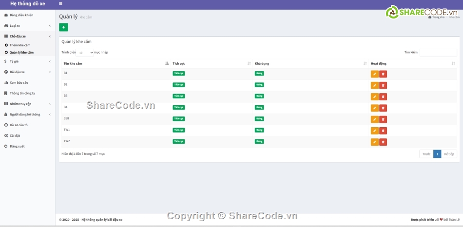Code quản lý,Hệ thống quản lý,Code quản lý xe