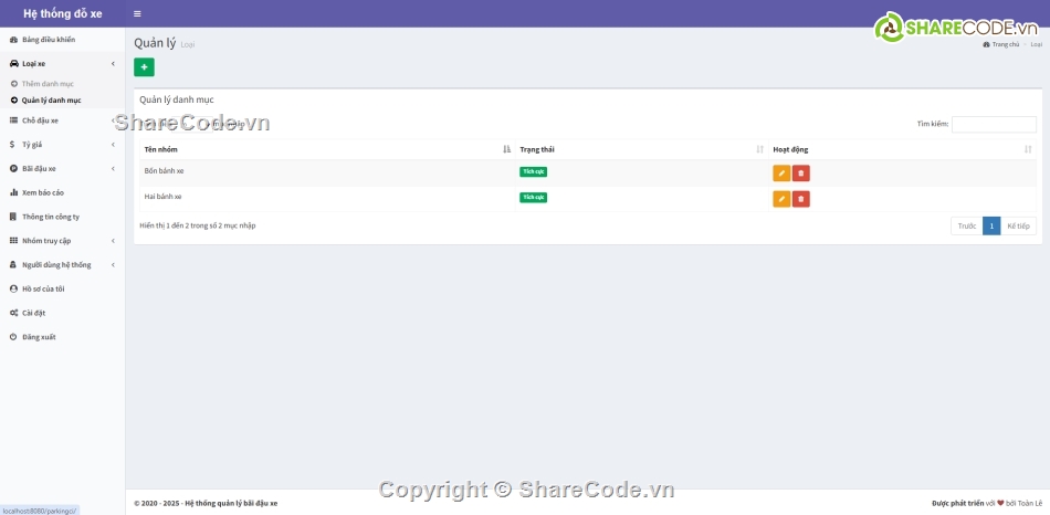 Code quản lý,Hệ thống quản lý,Code quản lý xe