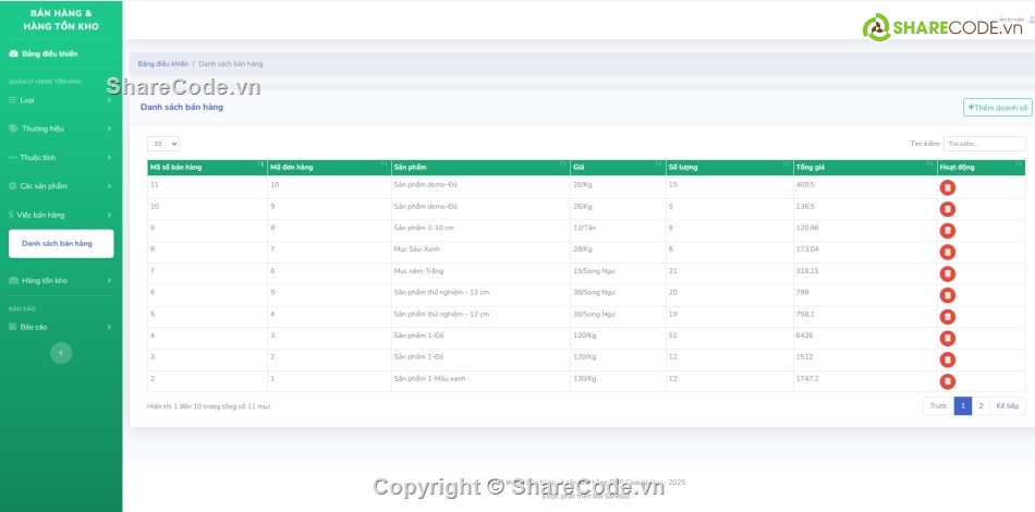 Code quản lý,quản lý bán hàng,Code bán hàng PHP,tồn kho