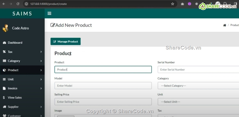 quản lý bán hàng,Laravel,Hệ thống quản lý