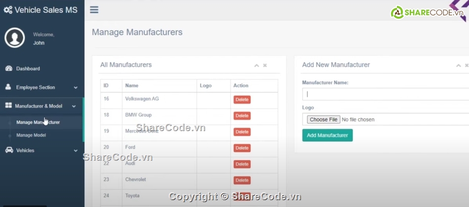 Code quản lý,quản lý bán xe,bán xe