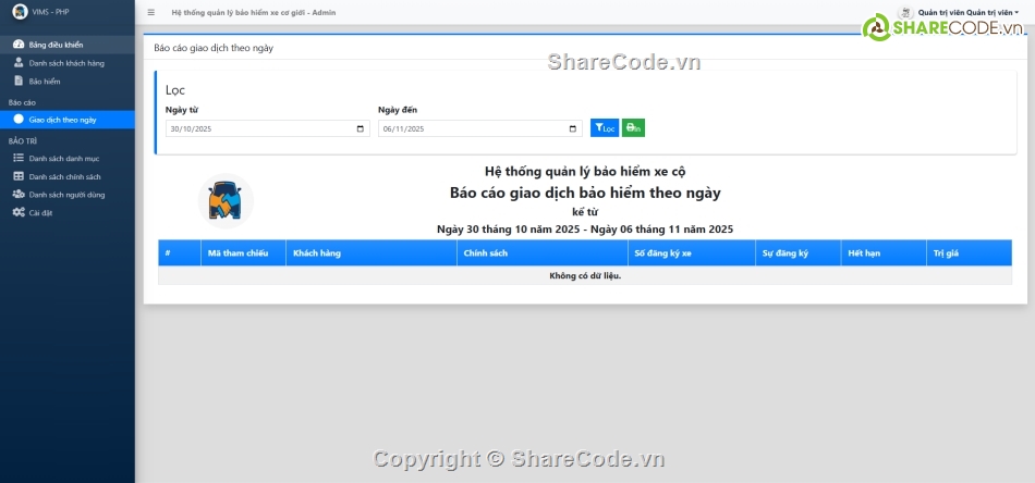 Hệ thống quản lý,bảo hiểm xe,php oop