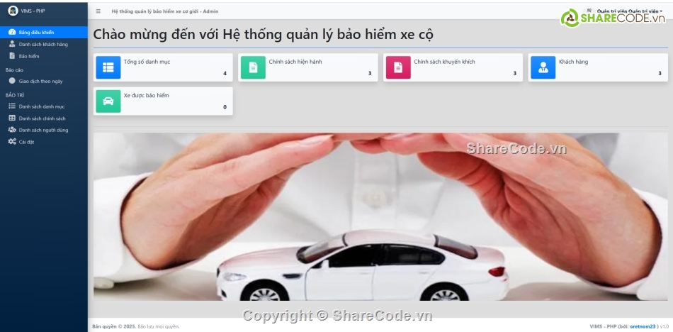 Hệ thống quản lý,bảo hiểm xe,php oop
