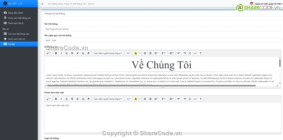 Hệ thống quản lý,bất động sản php,quản lý bất động sản